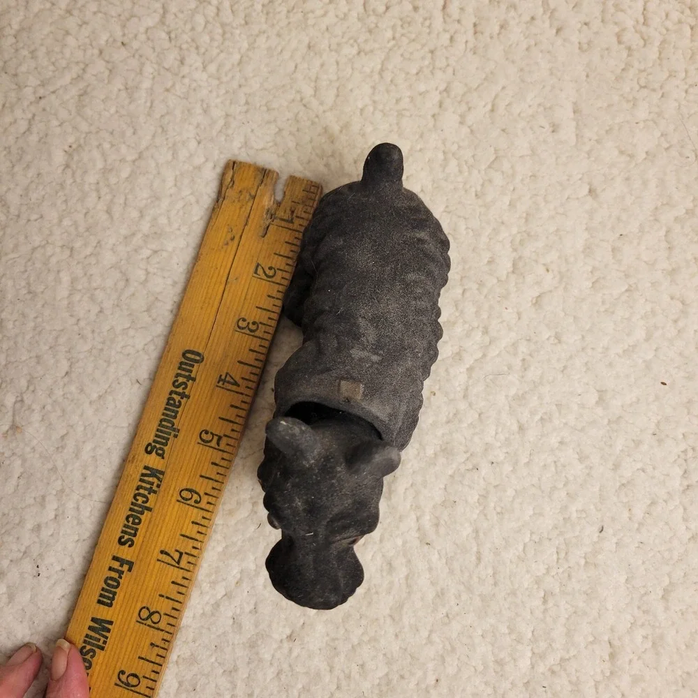Vintage Japan Black Flocked Scottie Dog Bobblehead Nodder Terrier Figurine 6
